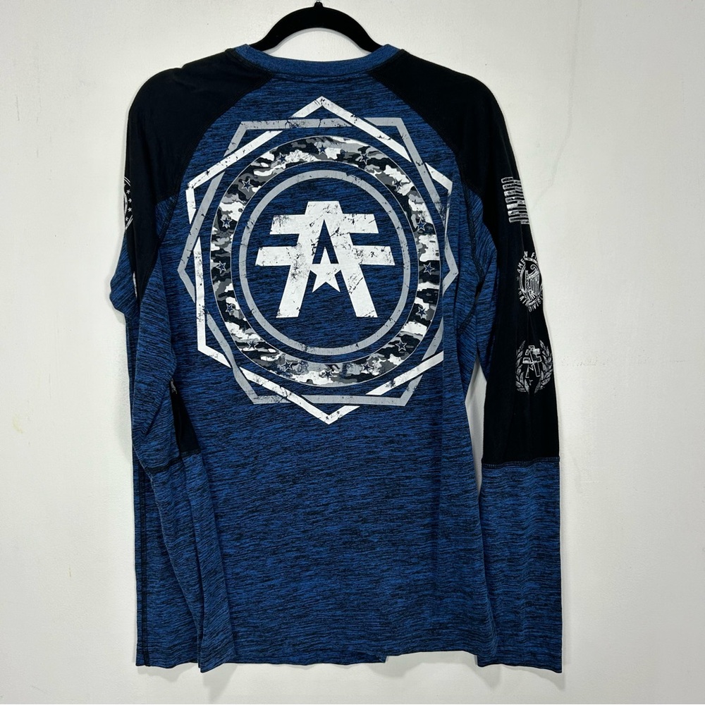AFFLICTION by buckle blue and black longsleeve W21 - Picture 5 of 5